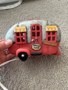 Red Camper Wall Accent with Yellow Awnings night light